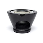 Black Soapstone Incense Burner, Flower of Life (7x13 cm)