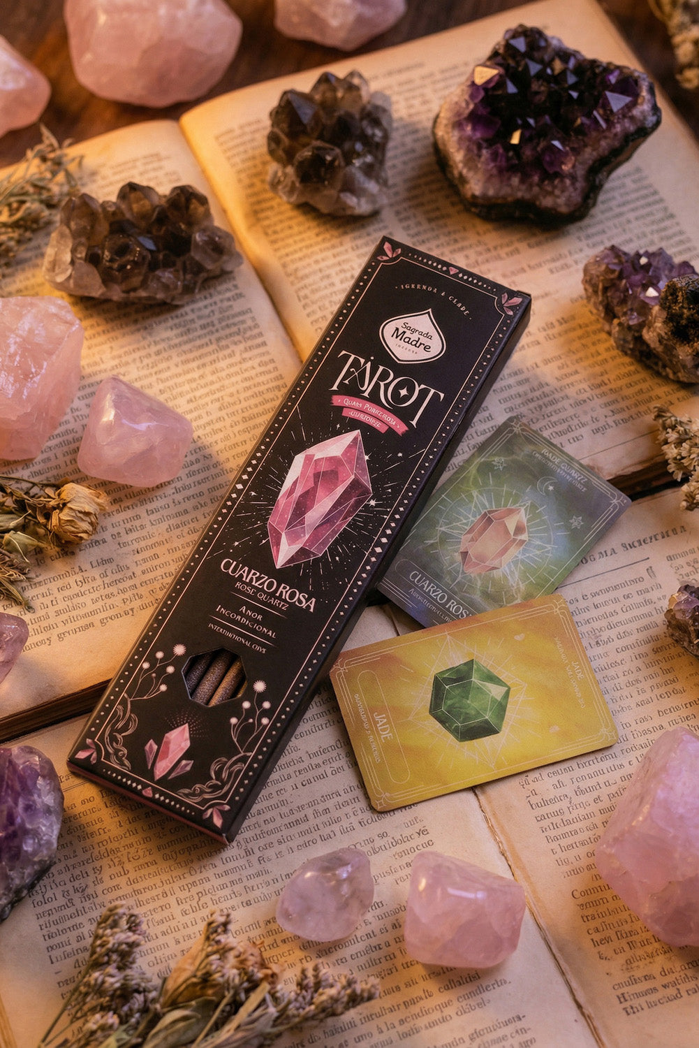Sagrada Madre wierook Tarot Gems Rozenkwarts (25x6.5x1cm)