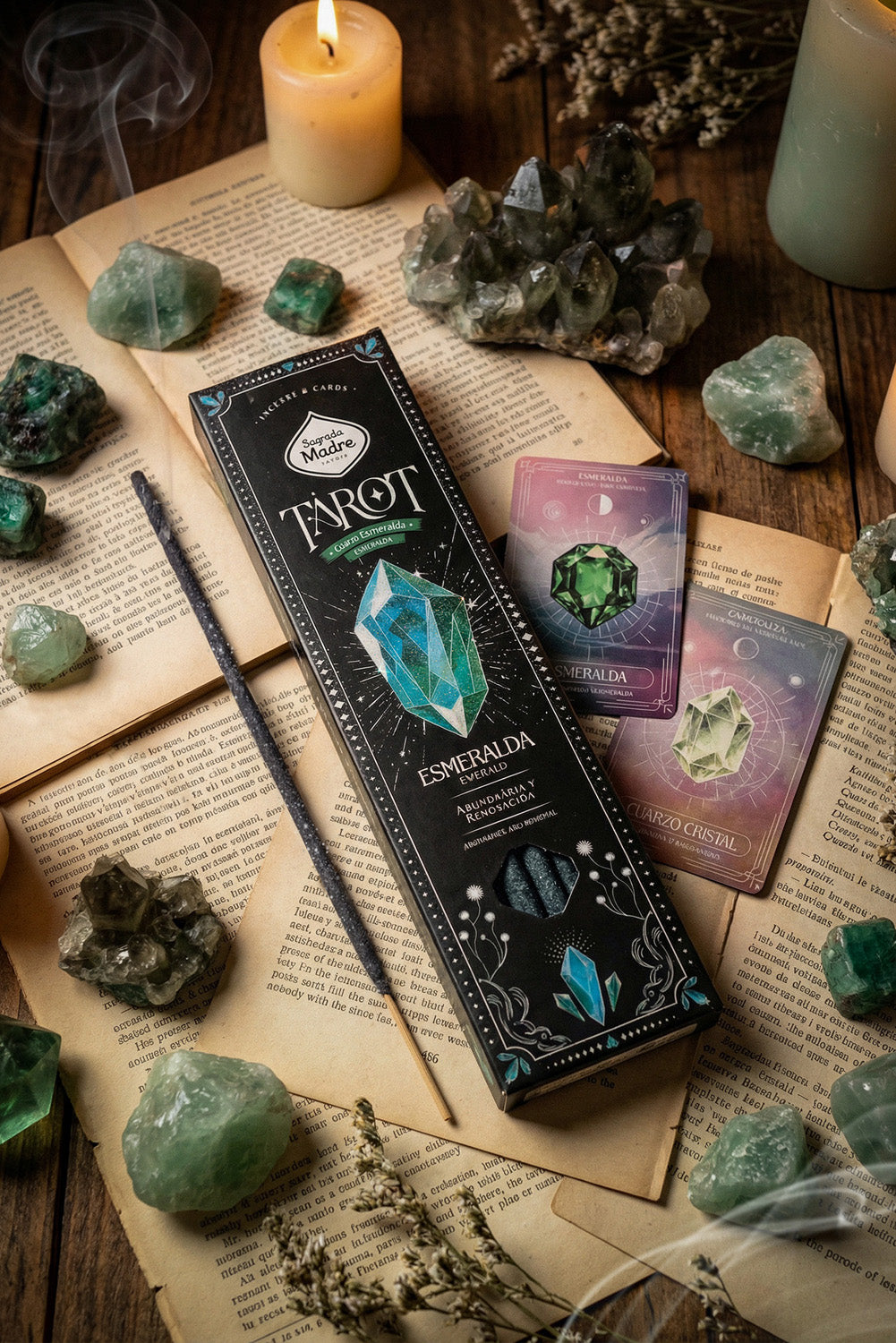 Sagrada Madre wierook Tarot Gems Smaragd (25x6.5x1cm)