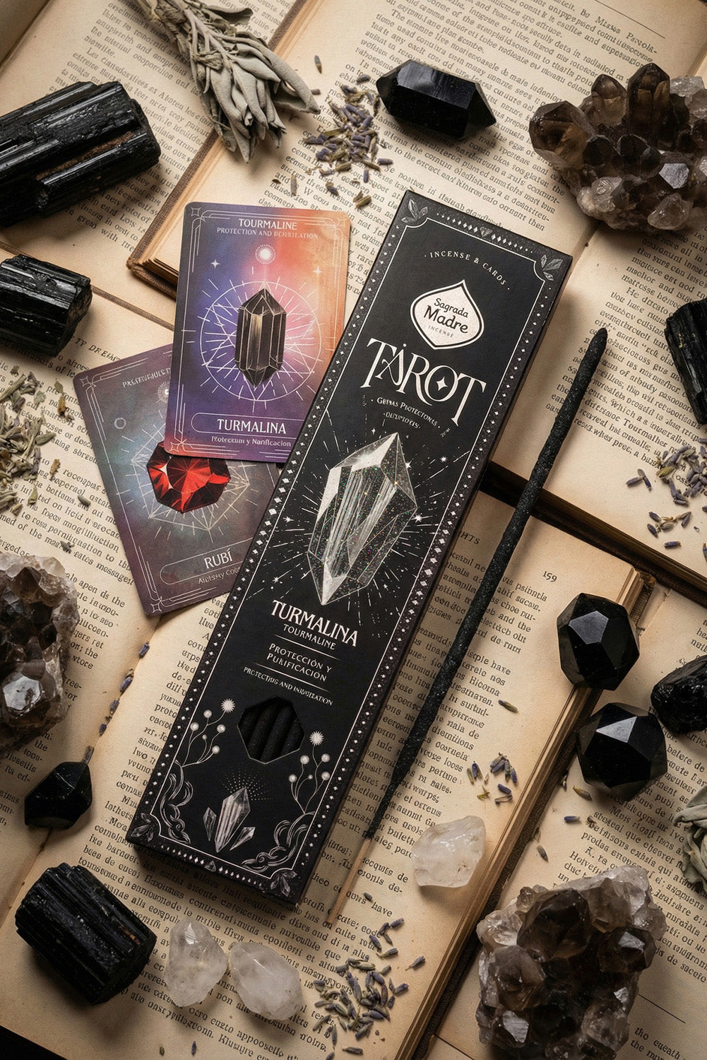 Sagrada Madre Tarot wierook Toermalijn (25x6,5x1cm)