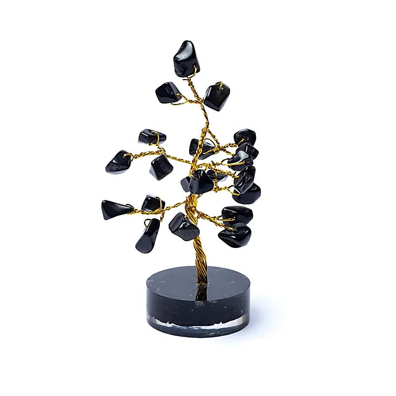 Black Agate Gemstone Tree (±8 cm)