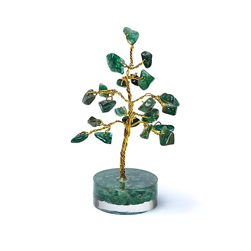 Aventurijn geluksboom groene edelsteenboom (±8cm)
