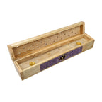 Wierookbrander lotus amethist mangohout opbergdoos (31,5cm)