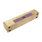 Wierookbrander lotus amethist mangohout opbergdoos (31,5cm)