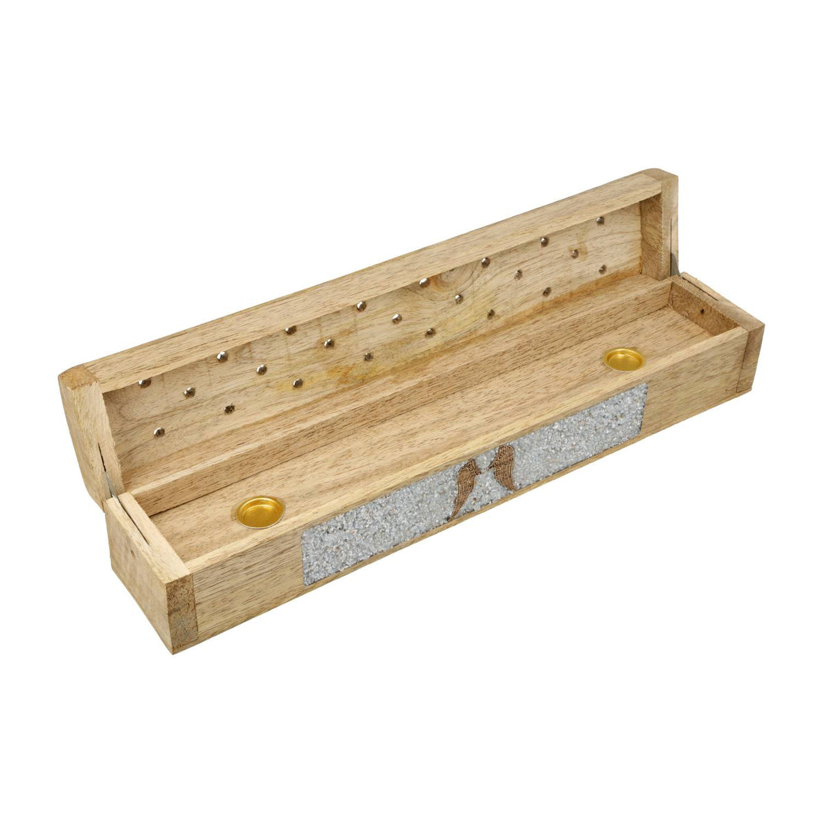 Wierookbrander engelenvleugels (31,5cm) mangohout met opbergdoos