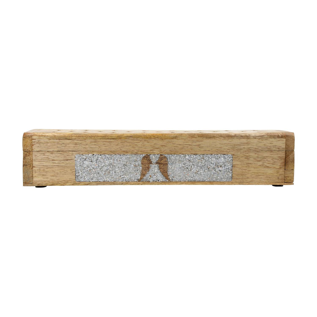 Wierookbrander engelenvleugels (31,5cm) mangohout met opbergdoos