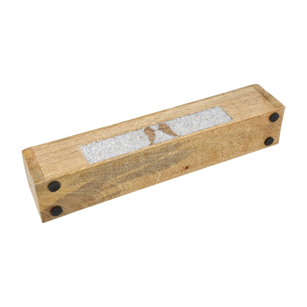 Wierookbrander engelenvleugels (31,5cm) mangohout met opbergdoos
