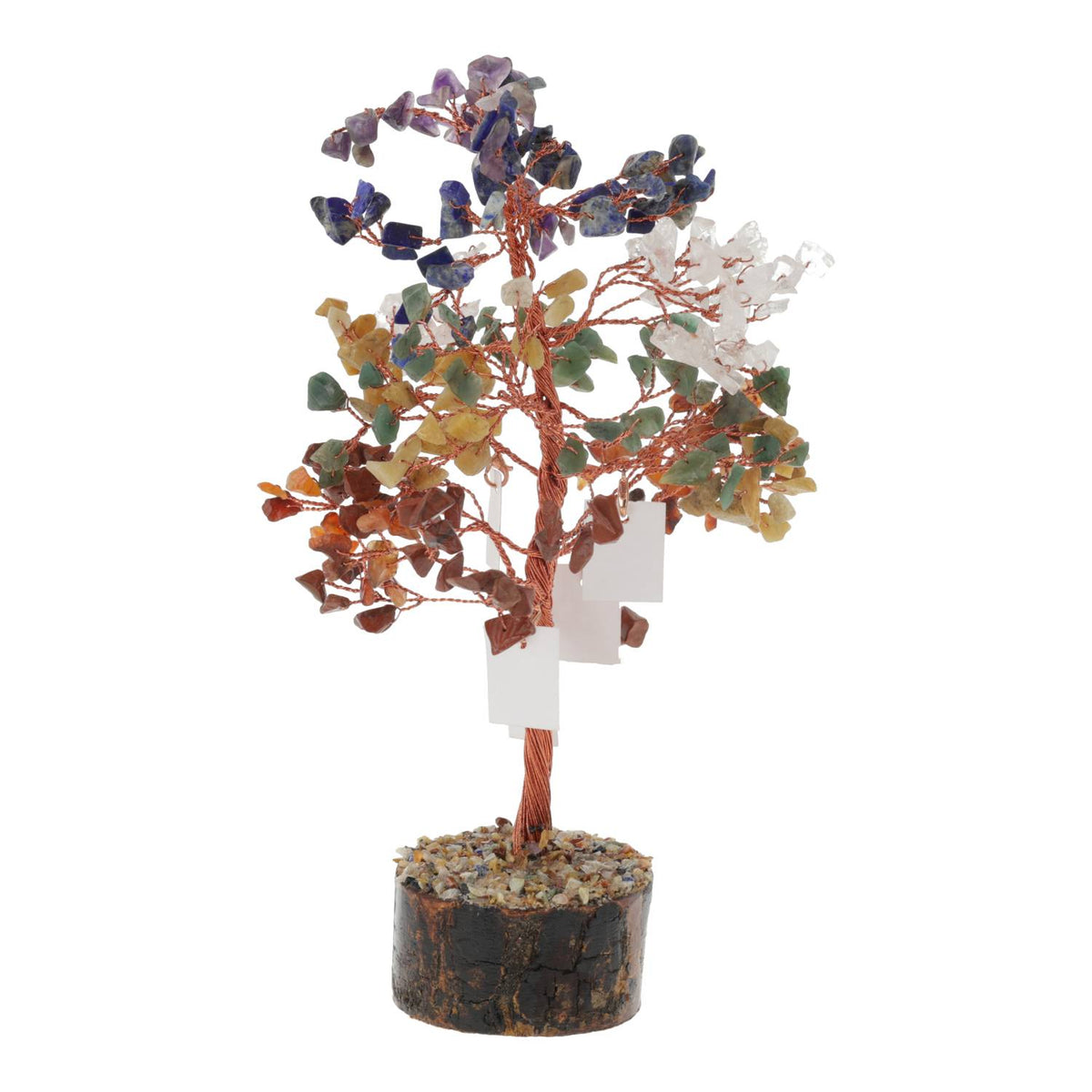 Chakra wensboom manifestatie met 20 wenskaartjes (23 cm)