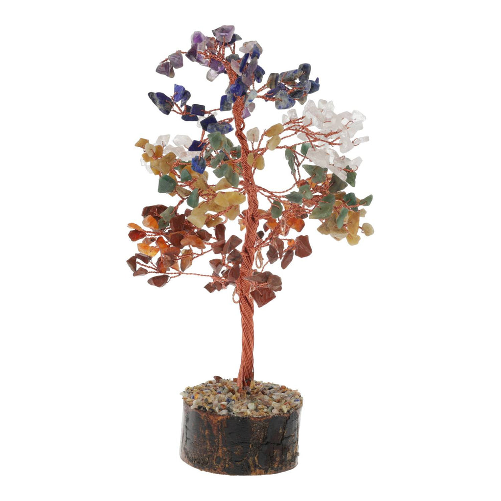 Chakra wensboom manifestatie met 20 wenskaartjes (23 cm)