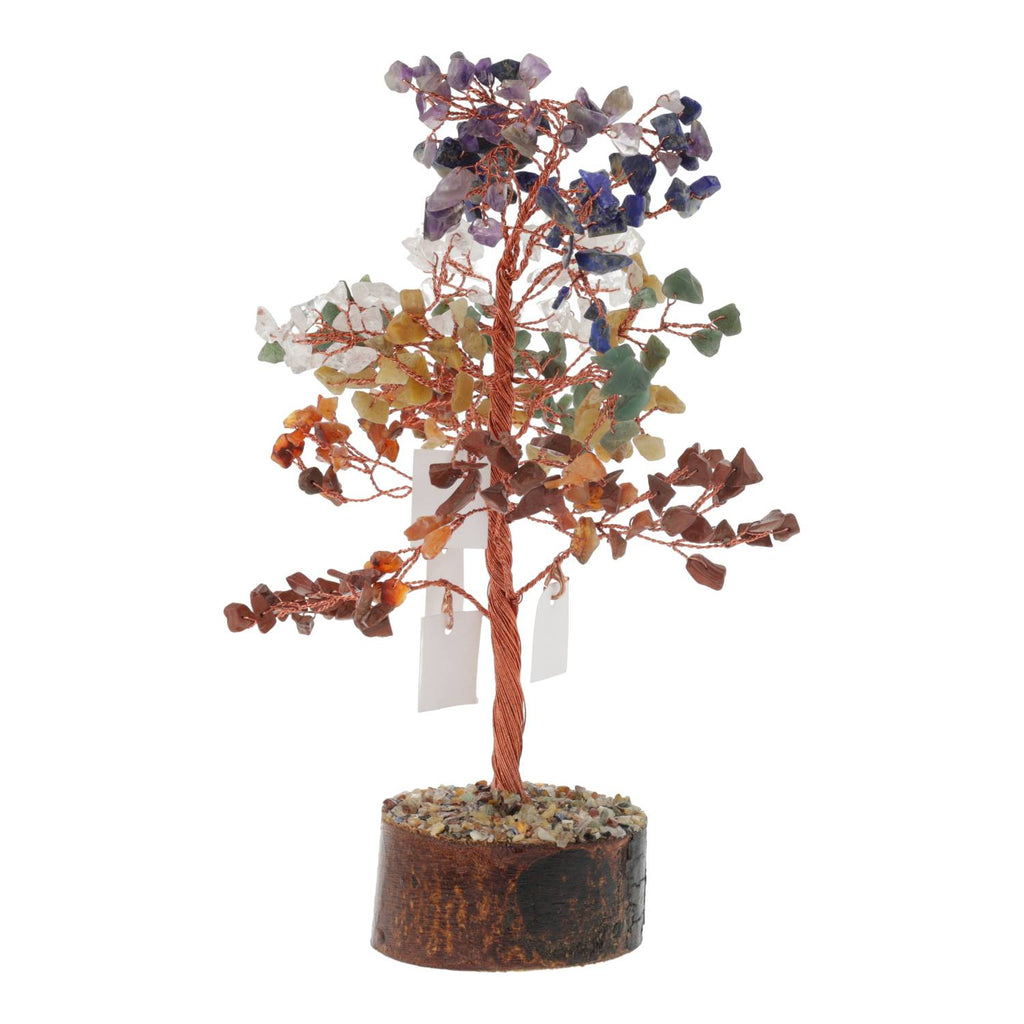 Chakra wensboom manifestatie met 20 wenskaartjes (23 cm)