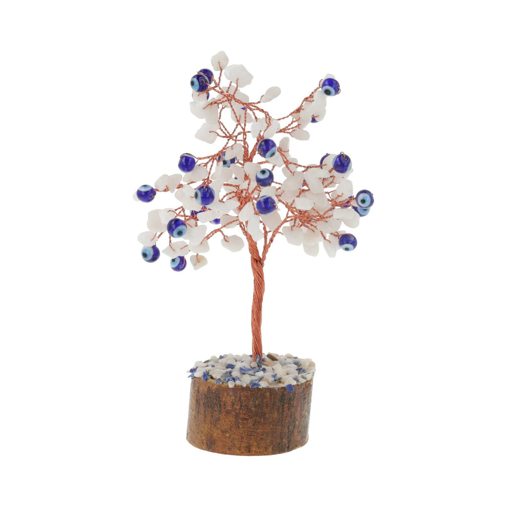 Edelsteenboom witte agaat Boze Oog (18 cm)