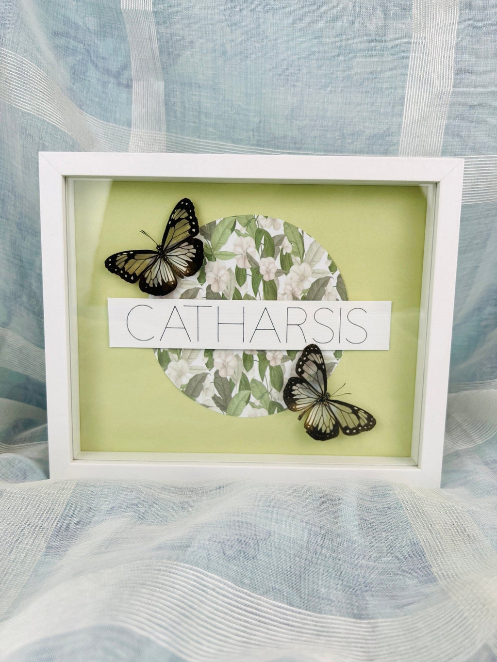 „Parantica Vitrina“ auf Catharsis-Druck, gerahmt von KEY LIME STORE