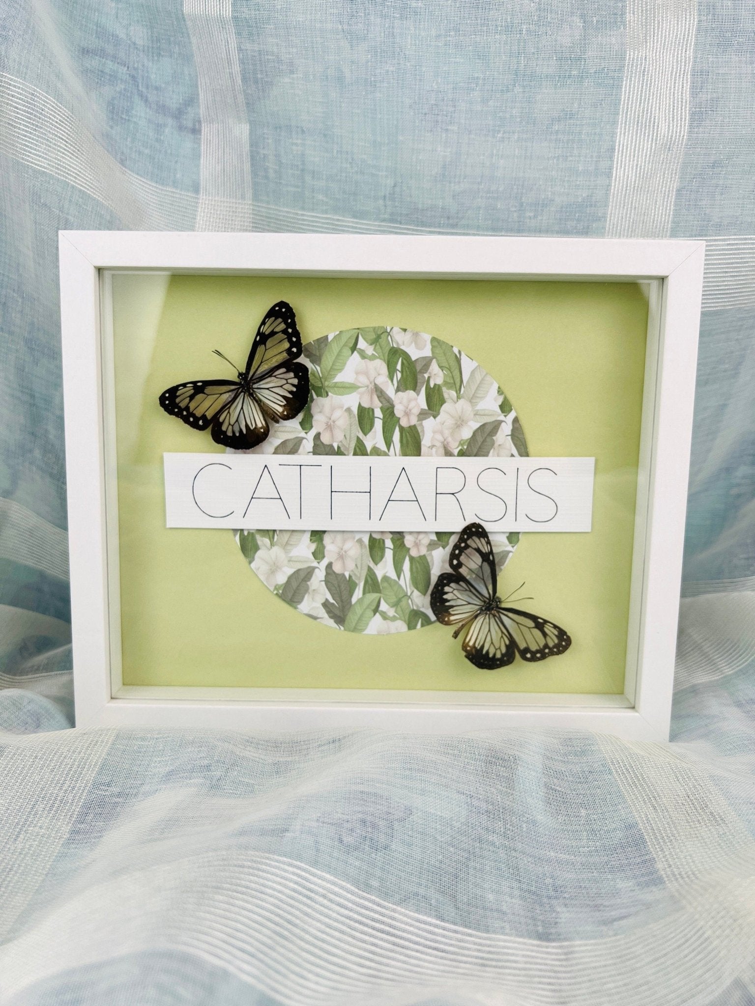„Parantica Vitrina“ auf Catharsis-Druck, gerahmt von KEY LIME STORE