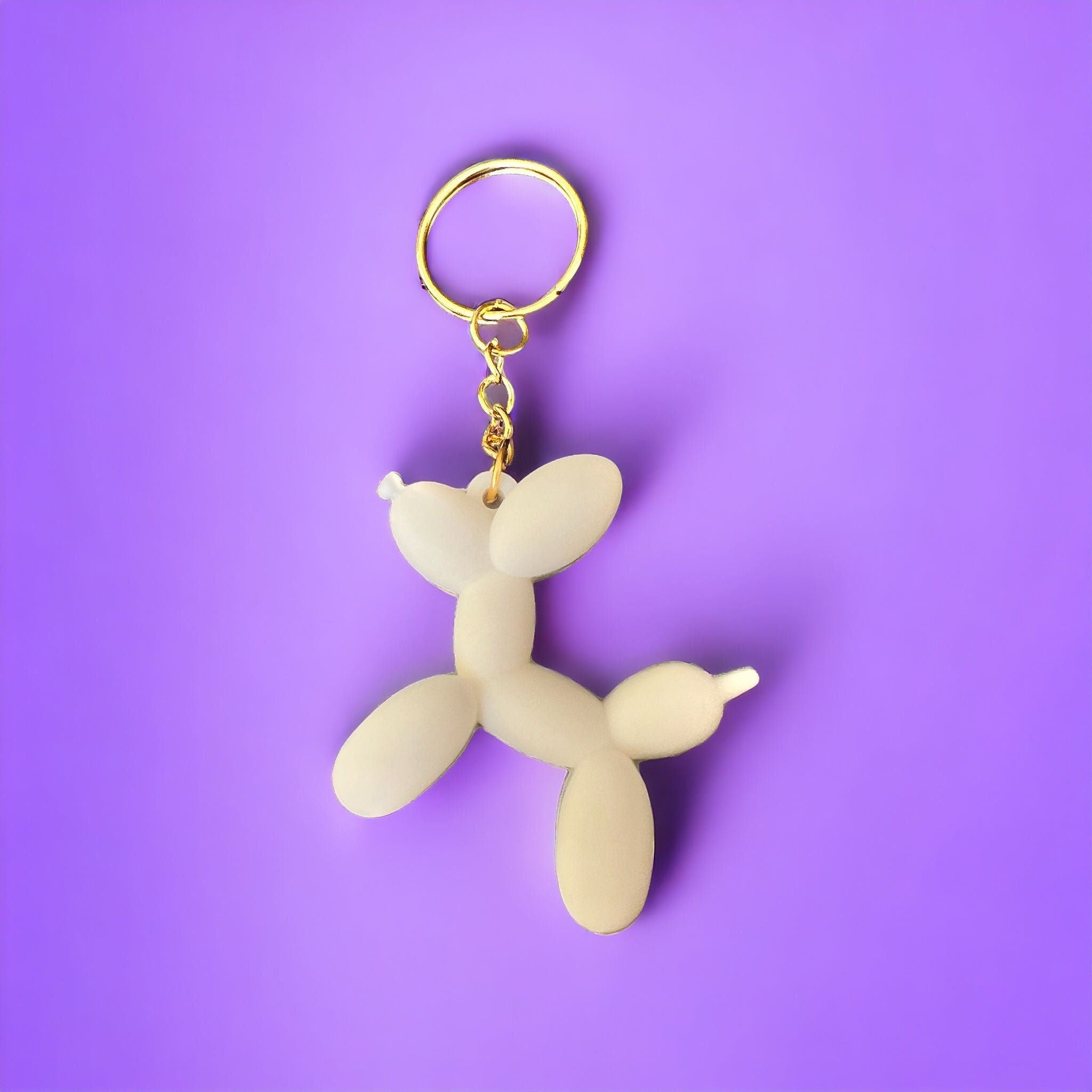Balloon animal white keychain