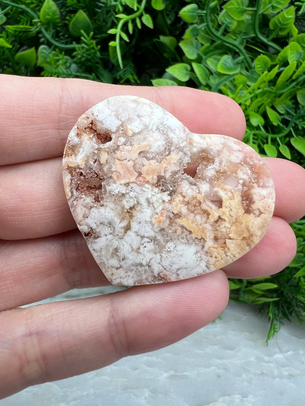 Druzy-Blumenachat-Herz (4 cm) von KEY LIME STORE