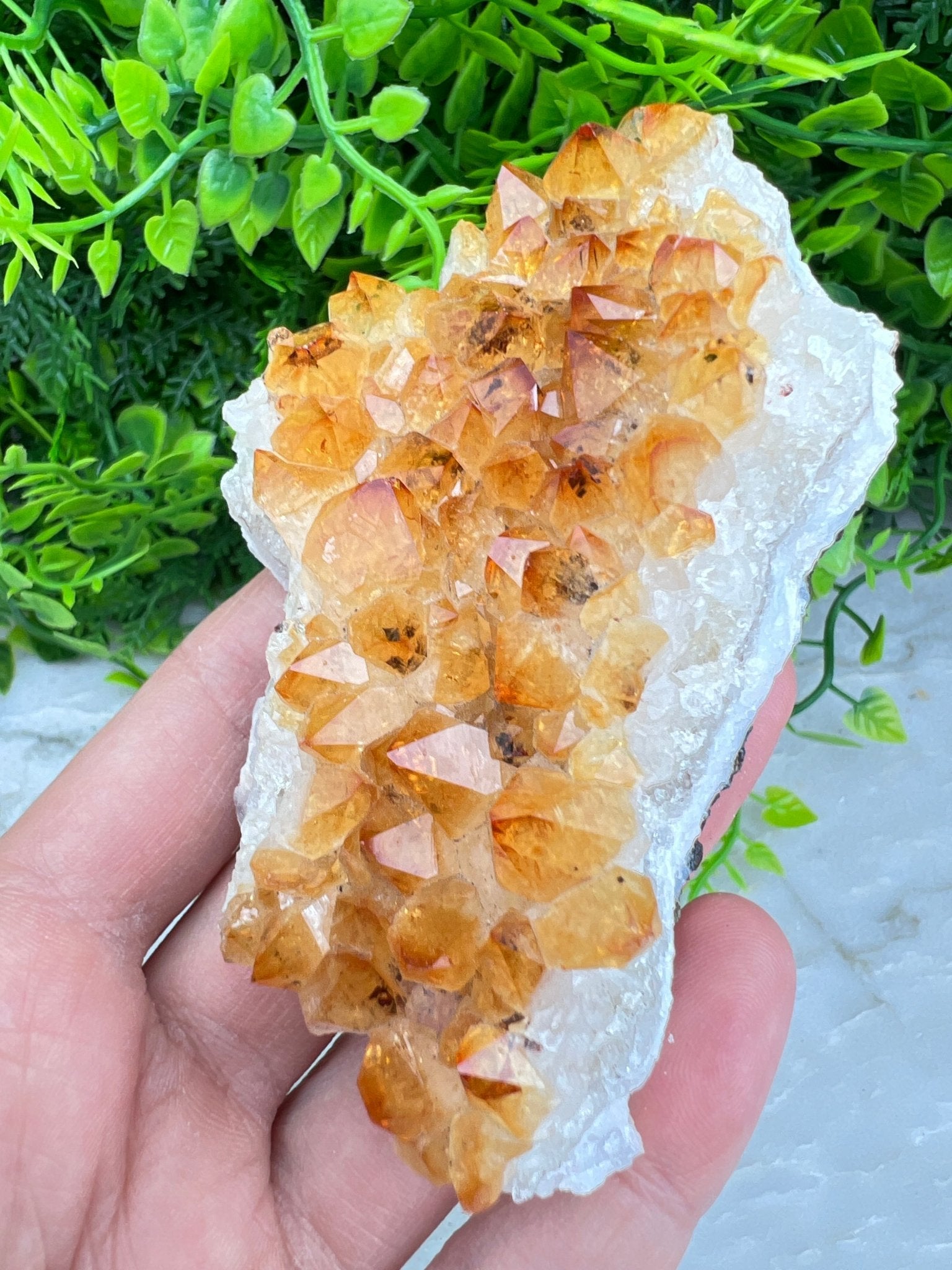 Citrin (gebrannter Amethyst) – Cluster (9 cm) von KEY LIME STORE