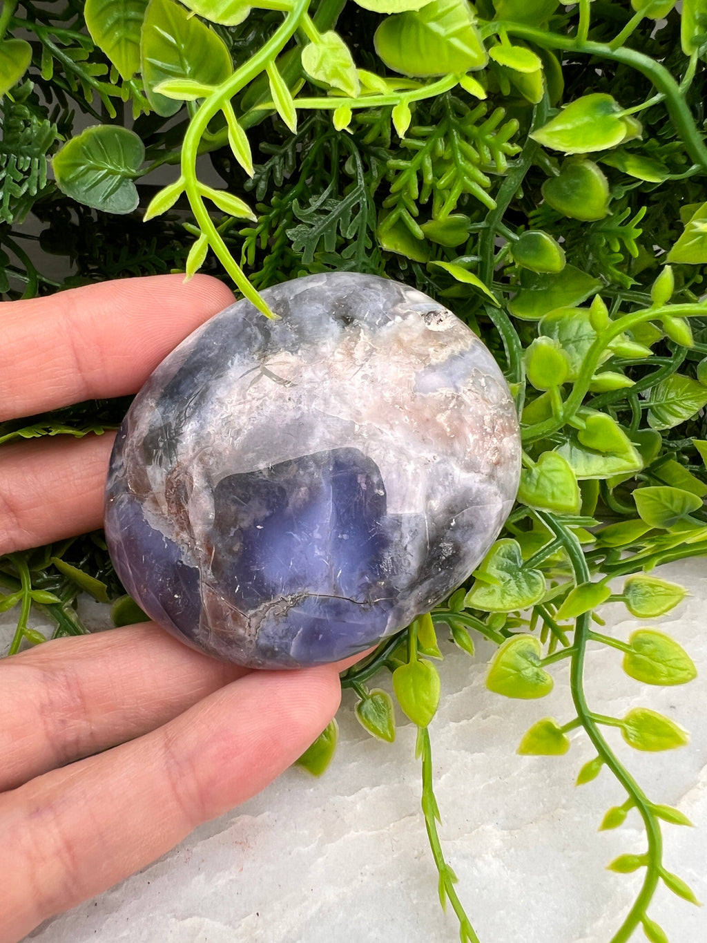 Chalcedoon / Paarse Agaat palmsteen