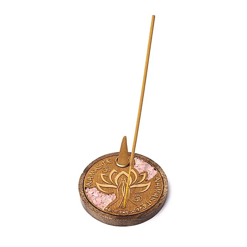 Räucherwerk- und Räucherkegelhalter aus Rosenquarz von KEY LIME STORE