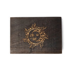 Mangohouten tarotdoos zon en maan (17,5x12,5x6,5cm)
