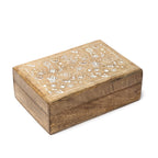 Mangohouten tarotdoos whitewas mystiek (18x12x6cm)