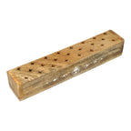 Wierookbrander kistje Levensboom mangohout whitewash (31x6x5 cm)
