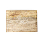 Mango Wood Tarot Box, Whitewashed All-Seeing Eye (18x12x6 cm)
