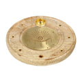 Wierookbrander alziend oog rond mangohout messing (10 cm)
