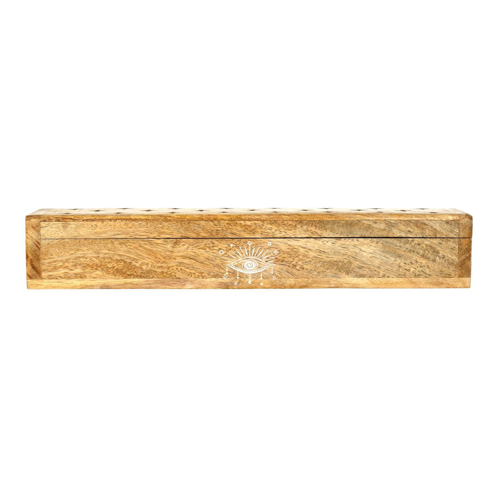 Wierookbrander kistje Alziend Oog mangohout (31x6x5 cm)