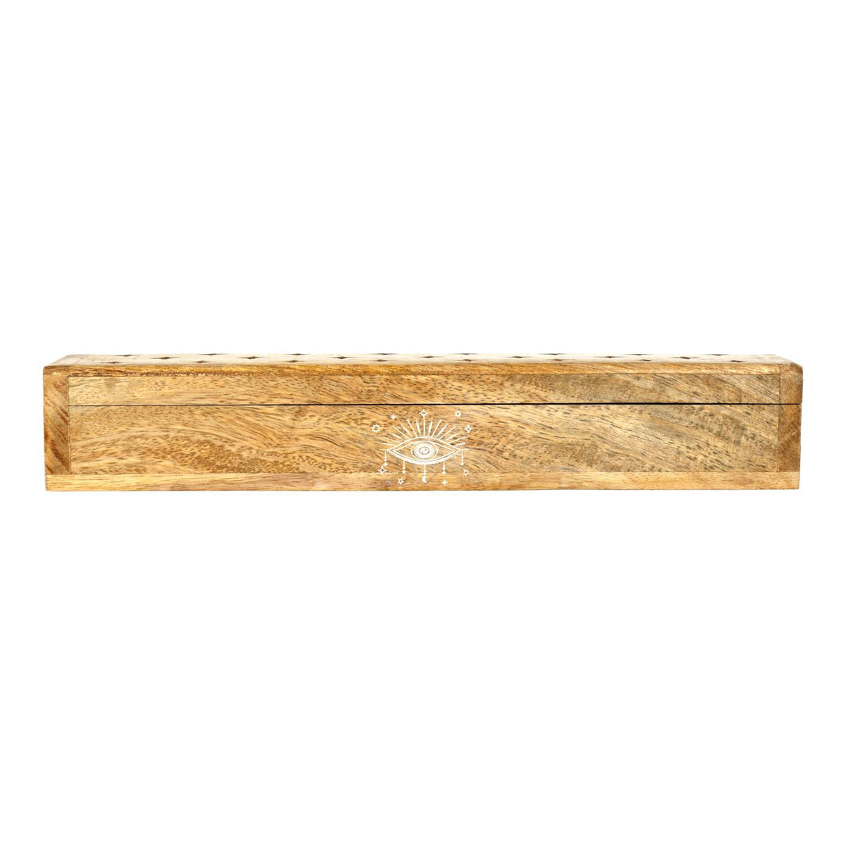 Wierookbrander kistje Alziend Oog mangohout (31x6x5 cm)