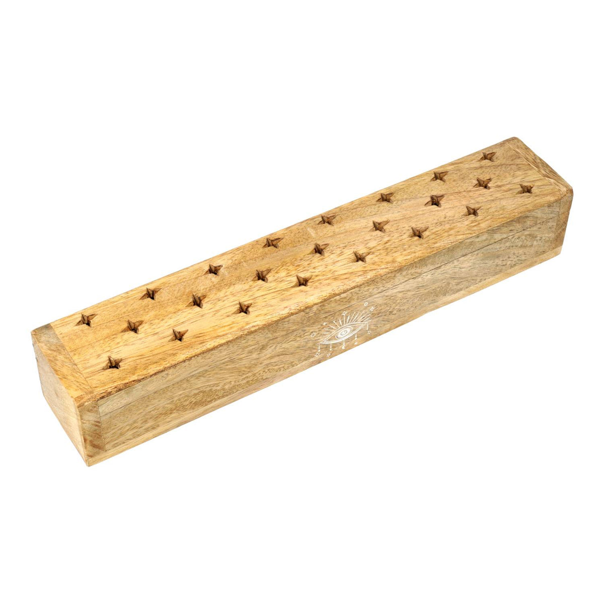 Wierookbrander kistje Alziend Oog mangohout (31x6x5 cm)