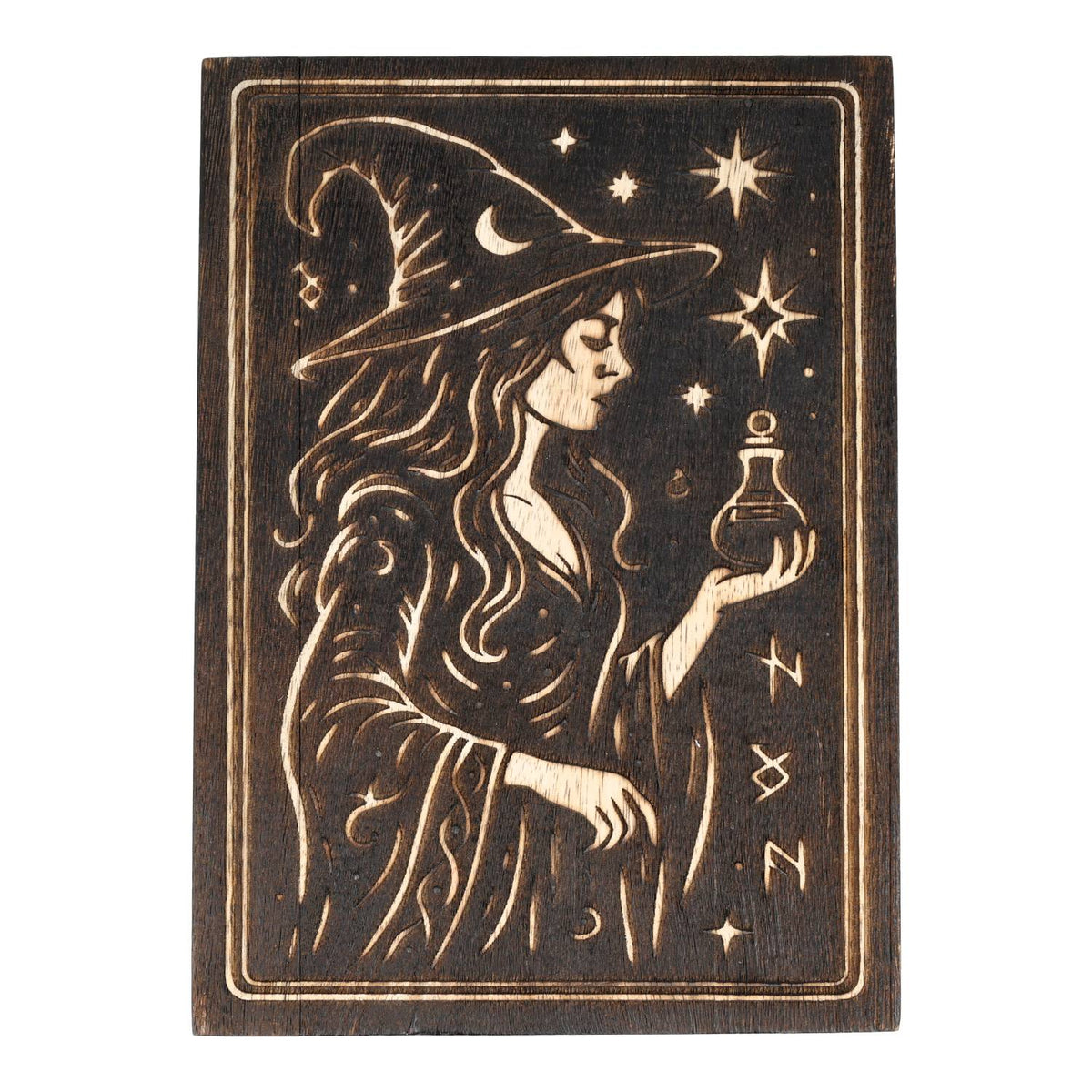 Mangohouten tarotdoos tovenares (17,5x12,5x6,5cm)