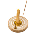 Palo santo houder, wierookbrander mangohout whitewash (13cm)