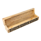 Wierookbrander kistje tribal mangohout (31x6x5 cm)