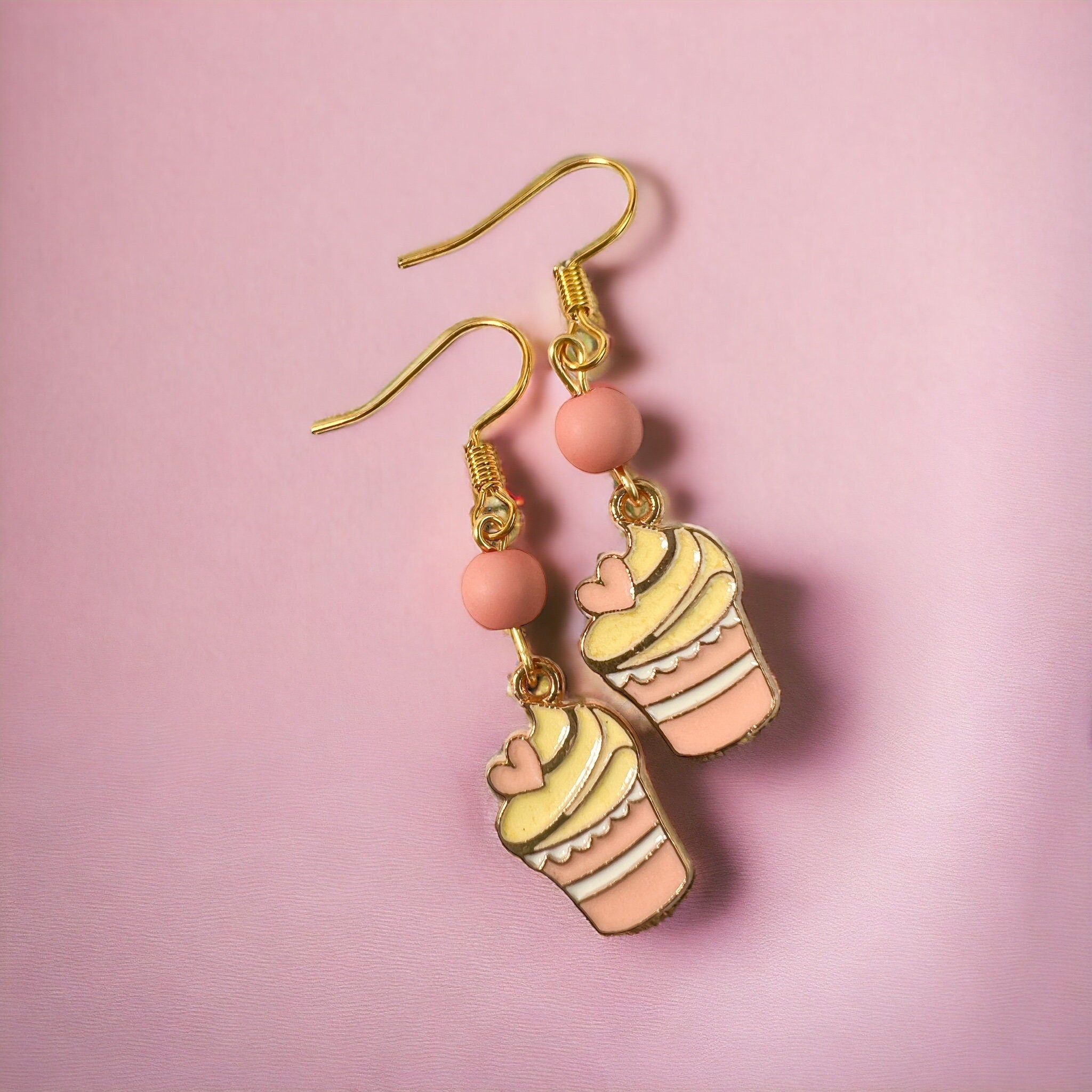 Cupcake oorbellen - lengte 4 cm