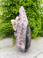 Amethist, Agaat en druzy Calciet in diamantvorm XL