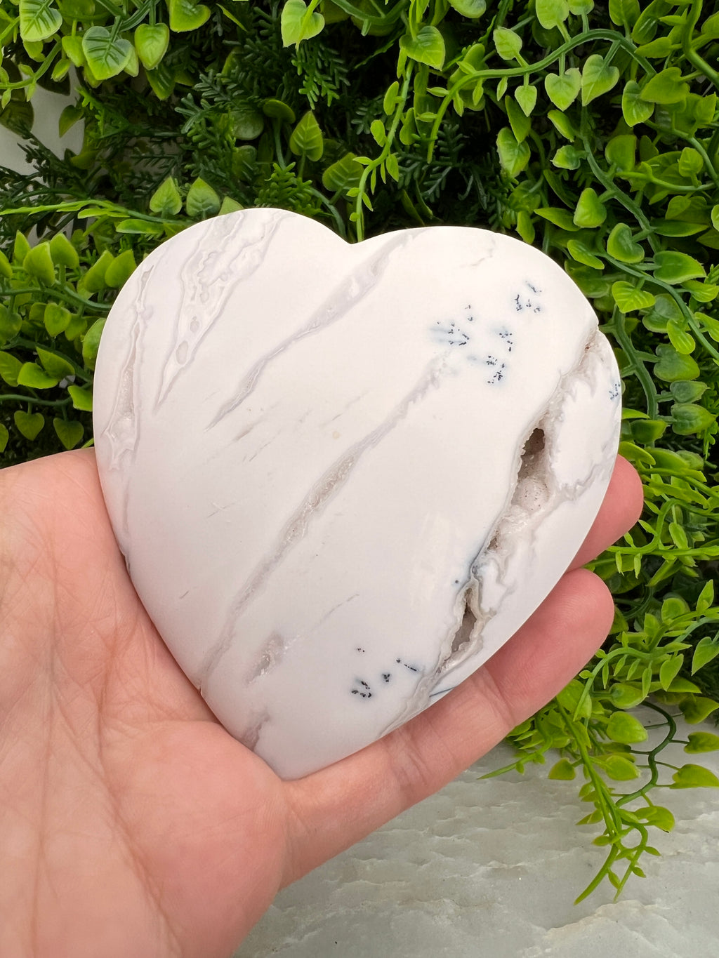 Witte pluim Agaat hart
