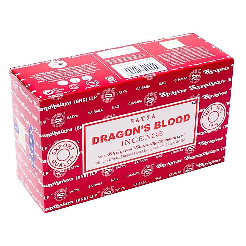 Räucherstäbchen „Satya Dragon’s Blood Incense“ – Schachtel mit 12 Päckchen von KEY LIME STORE