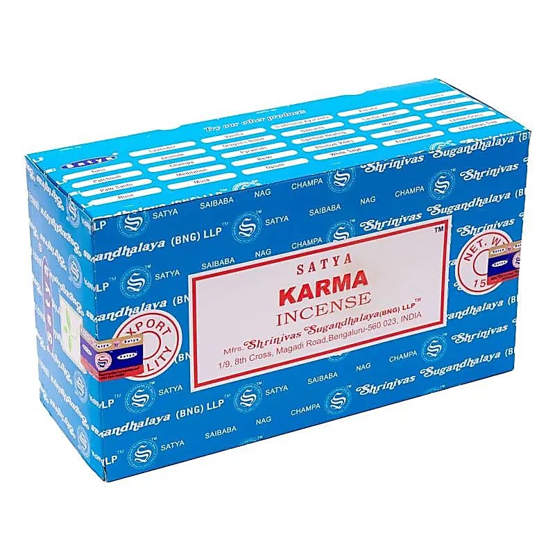 Räucherstäbchen Satya Karma Incense – Schachtel mit 12 Päckchen von KEY LIME STORE