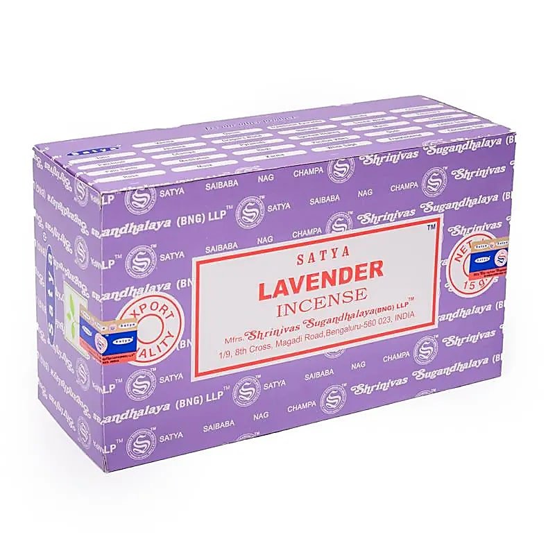 Räucherstäbchen „Satya Lavendel“ – Schachtel mit 12 Päckchen von KEY LIME STORE