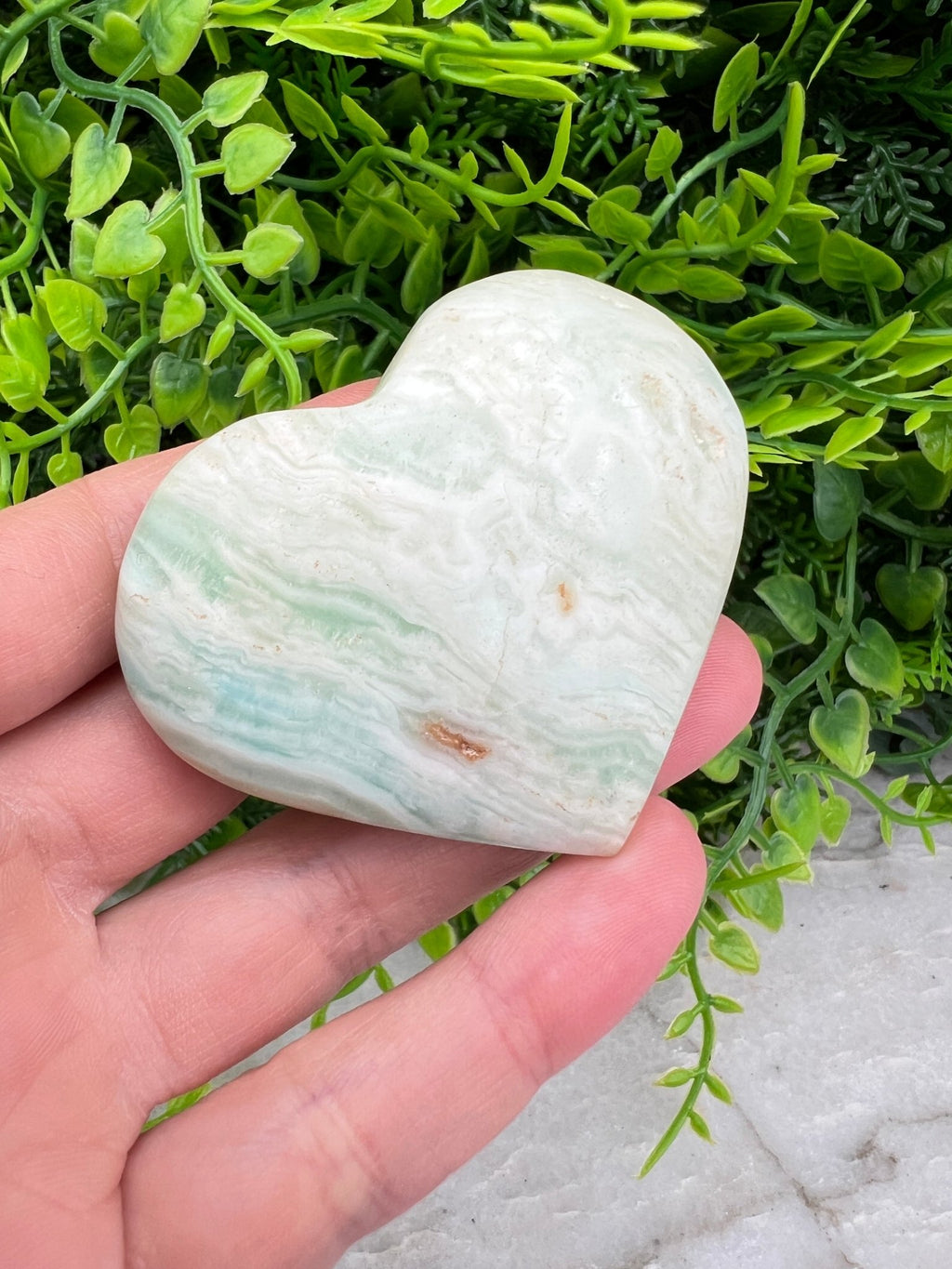 Blaues Aragonit (Caribean Blue Calcite) Herz (6 cm) von KEY LIME STORE