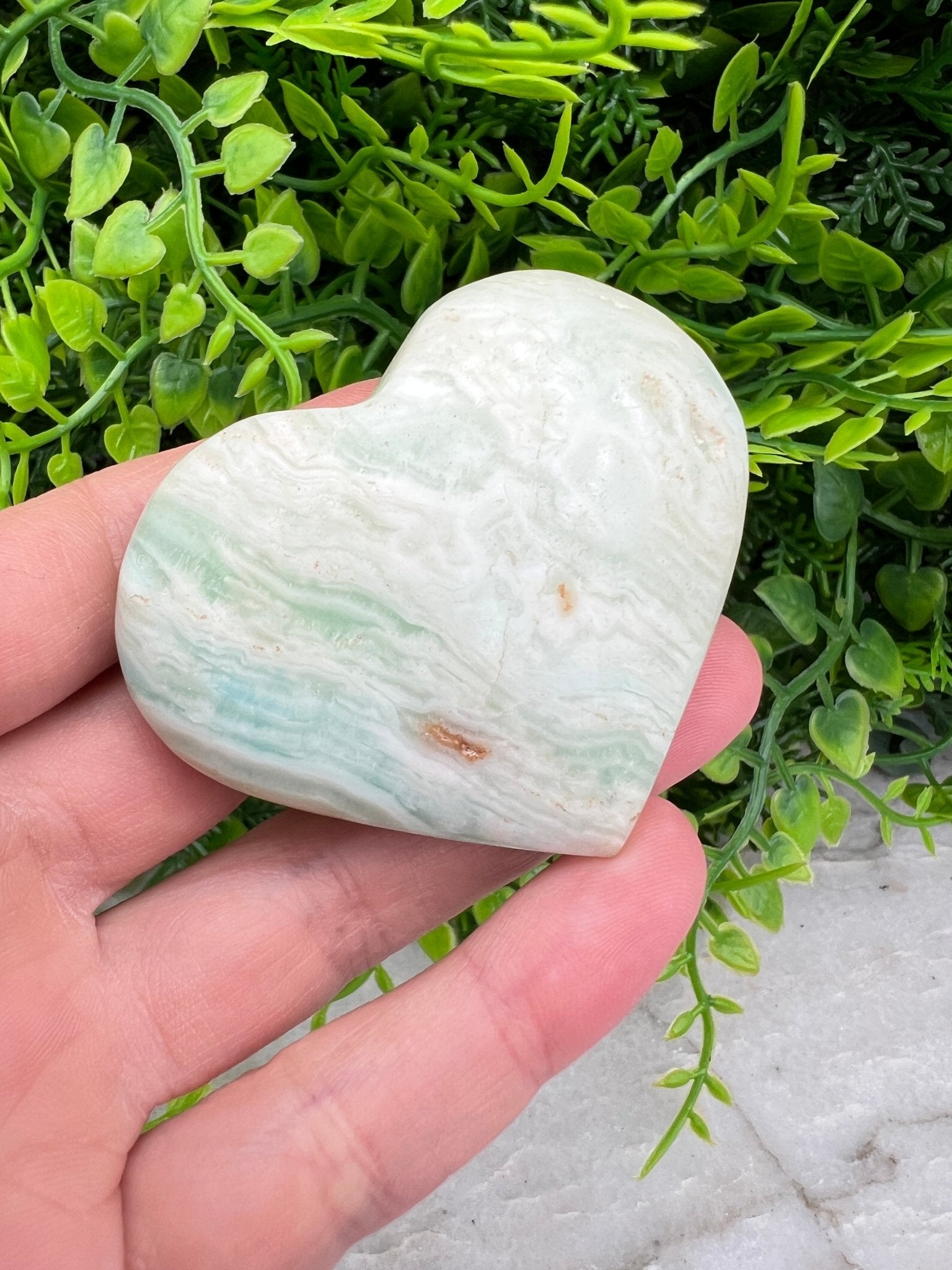 Blaues Aragonit (Caribean Blue Calcite) Herz (6 cm) von KEY LIME STORE