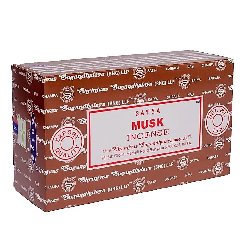 Räucherstäbchen „Satya Musk Incense“ – Schachtel mit 12 Päckchen von KEY LIME STORE