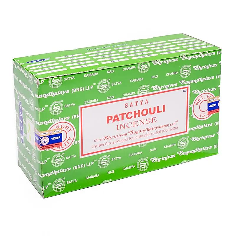 Räucherstäbchen „Satya Patchouli Incense“ – Schachtel mit 12 Päckchen von KEY LIME STORE