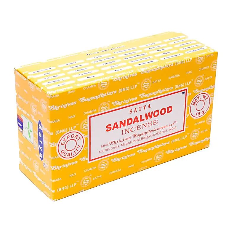Räucherstäbchen „Satya Sandalwood Incense“ – Schachtel mit 12 Päckchen von KEY LIME STORE