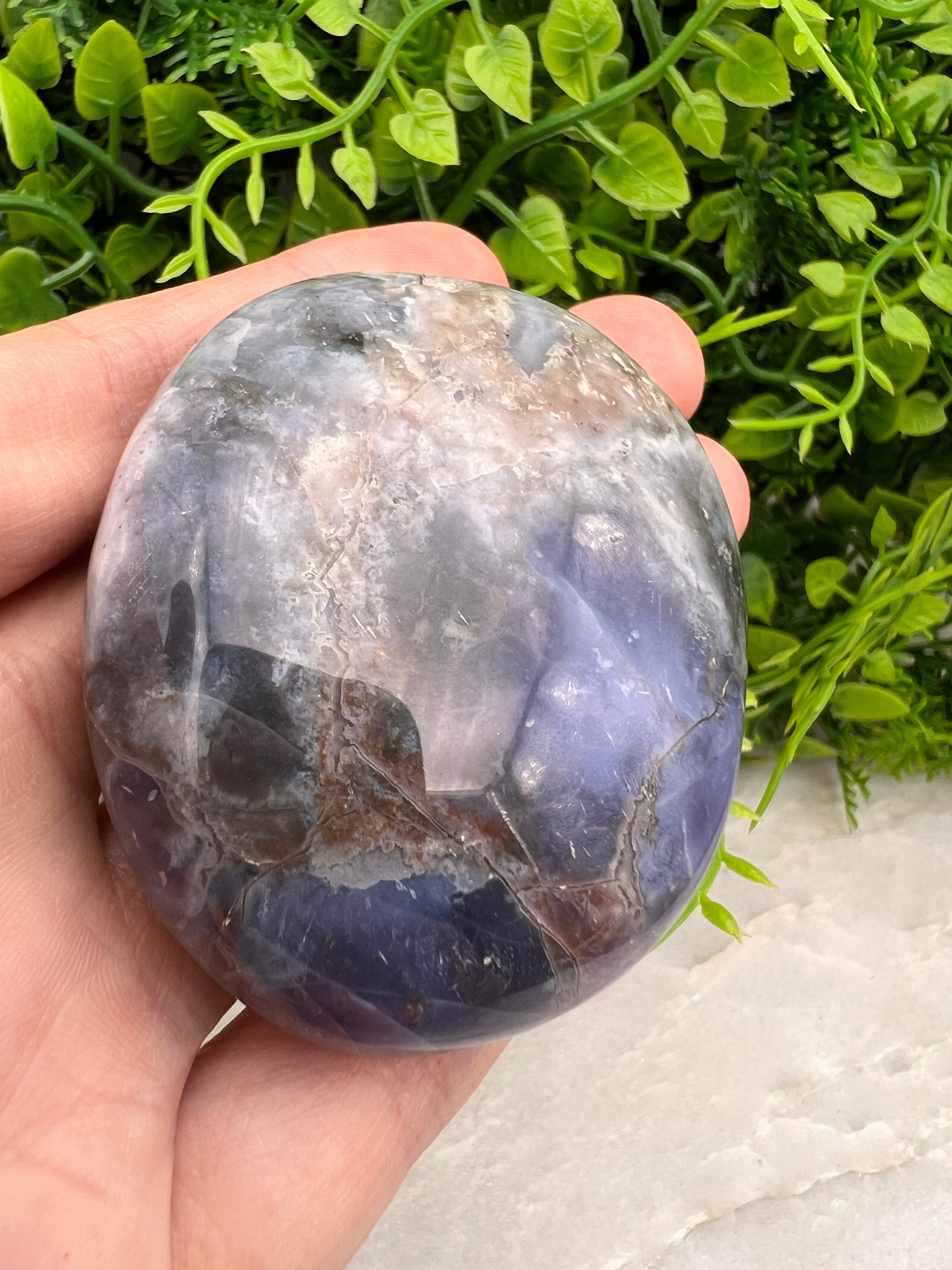 Chalcedoon / Paarse Agaat palmsteen