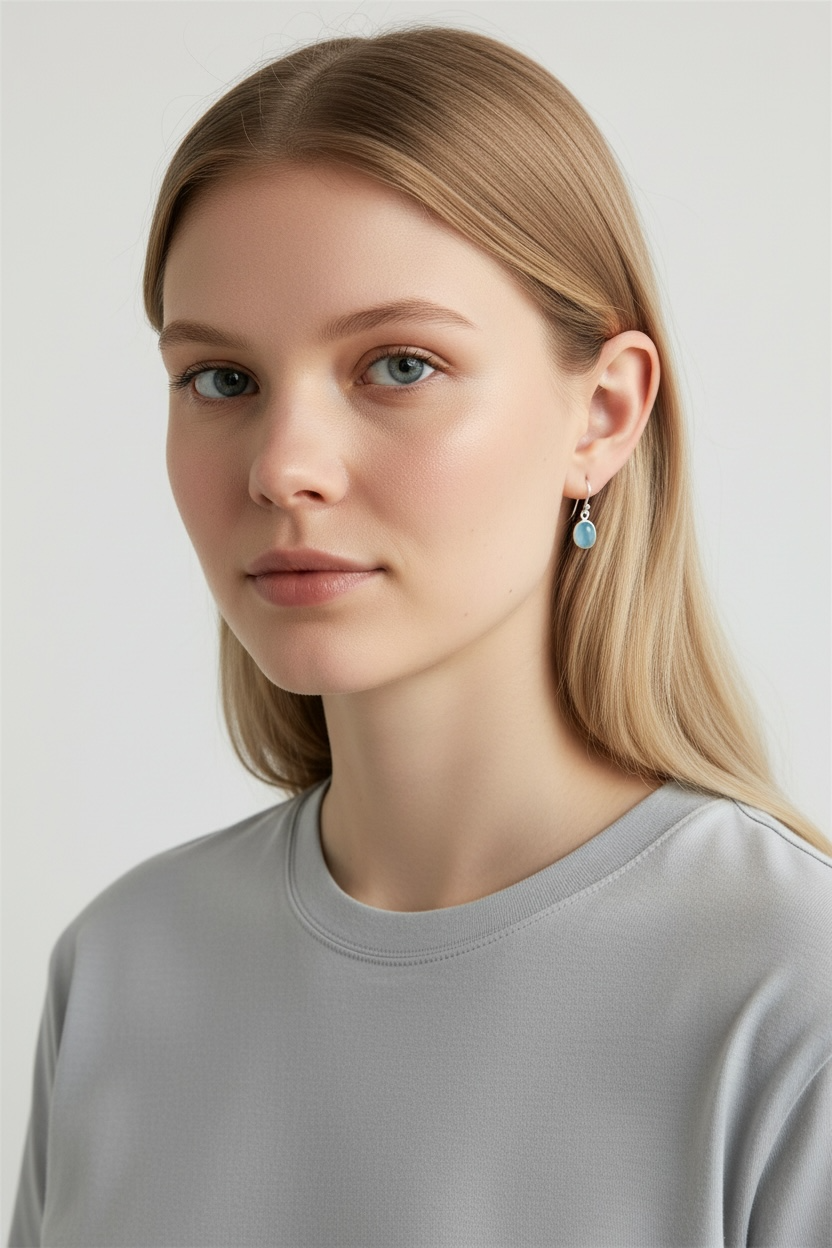 Aqua kleur agaat zilver 925 oorbellen