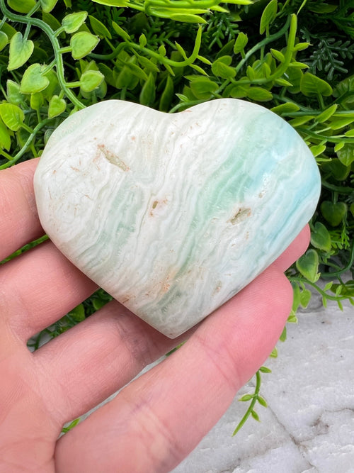 Blaues Aragonit (Caribean Blue Calcite) Herz (6 cm) von KEY LIME STORE
