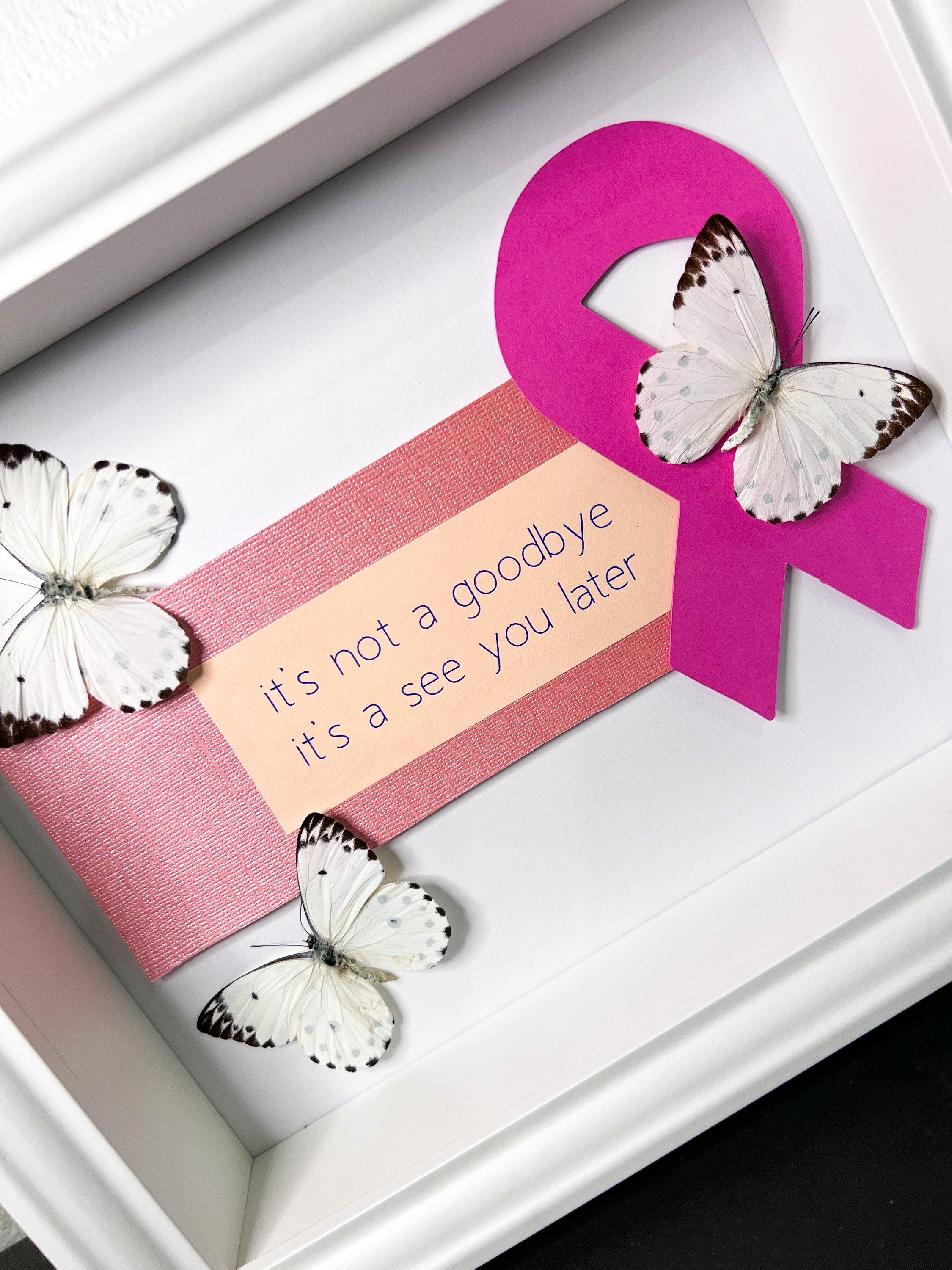 Belenois Calypso in lijst - memorial pice met pink ribbon