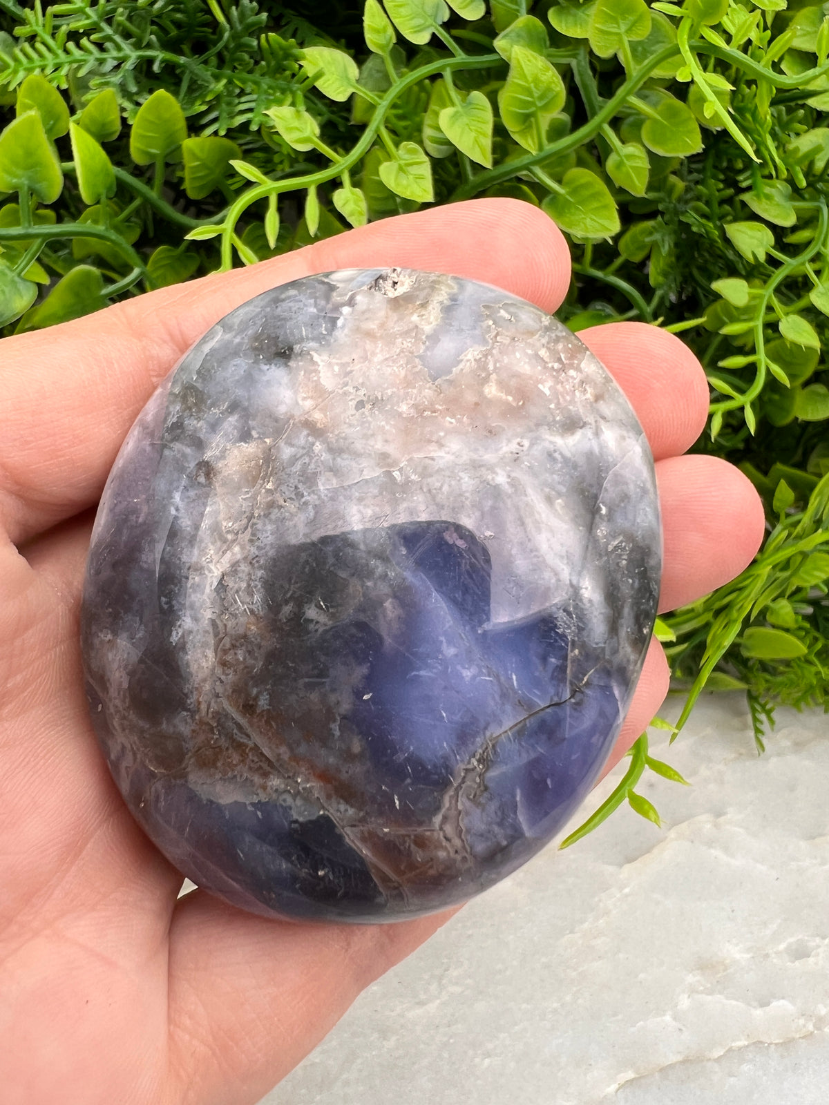 Chalcedoon / Paarse Agaat palmsteen