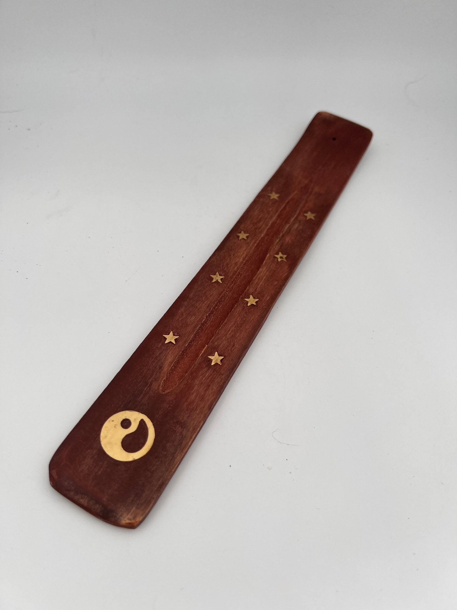 Wierookhouder hout metaal ingelegd by KEY LIME STORE